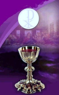 A chalice and the Eucharist.